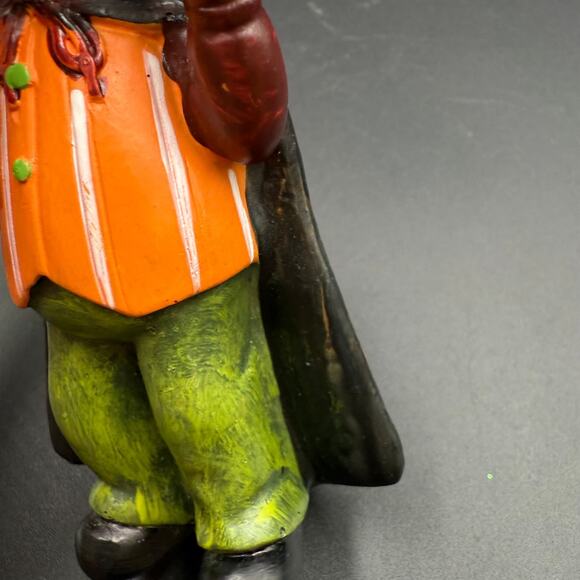 Vintage Halloween Figurine Jack O Lantern with Crow Mini Statue - Picture 8 of 11